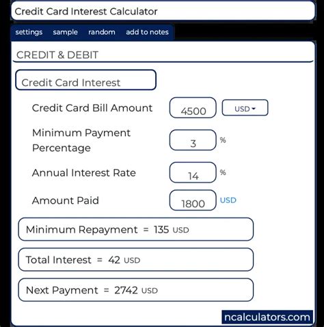 Calculator credit